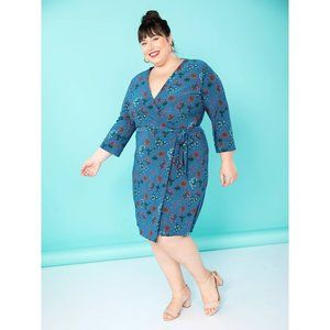 Remade Floral Wrap Dress -- SIZE MEDIUM